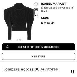 Isabel Marant Black Draped Velvet Top